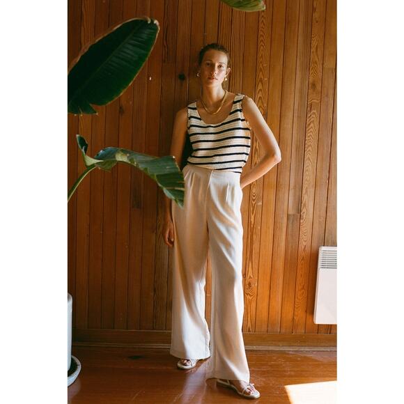 Tuckernuck Pomander Place Tan Cava Wide Leg Pants NWT Size Large - Picture 7 of 12